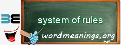 WordMeaning blackboard for system of rules